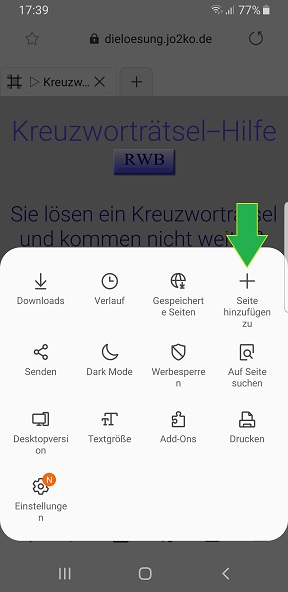 Kreuzwortraetsel-Hilfe-Android-Hinzufügen